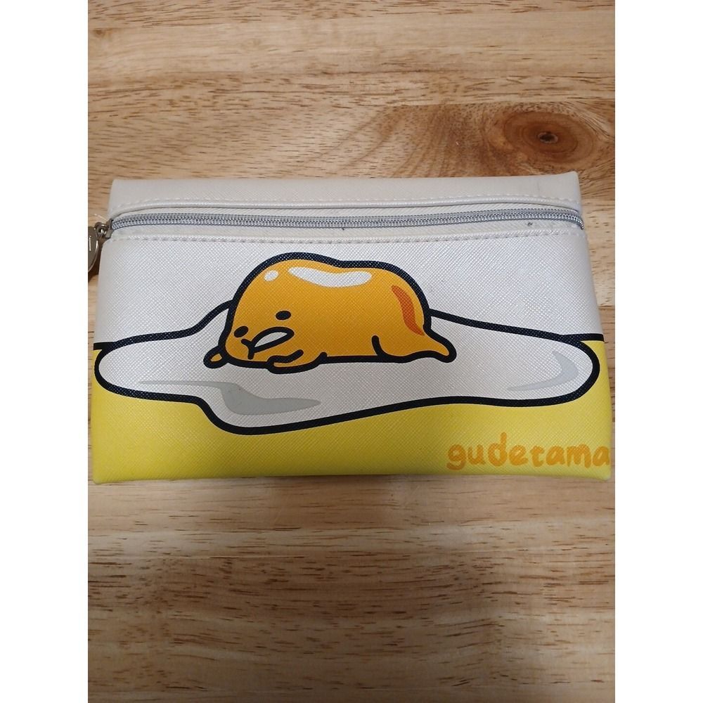 Ipsy Gudetama Sanrio Lazy Egg Meh Cosmetic Glam Bag Zippered Pouch Makeup Pencil